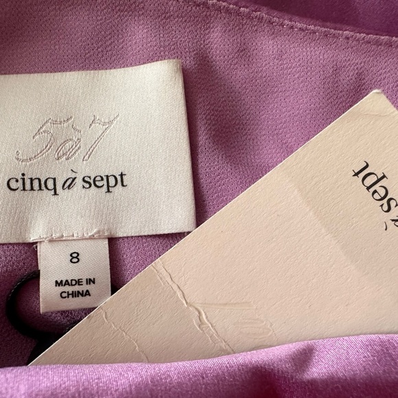 CINQ À SEPT Nakita One Shoulder Asymmetric Silk Dress In Purple - Picture 8 of 10